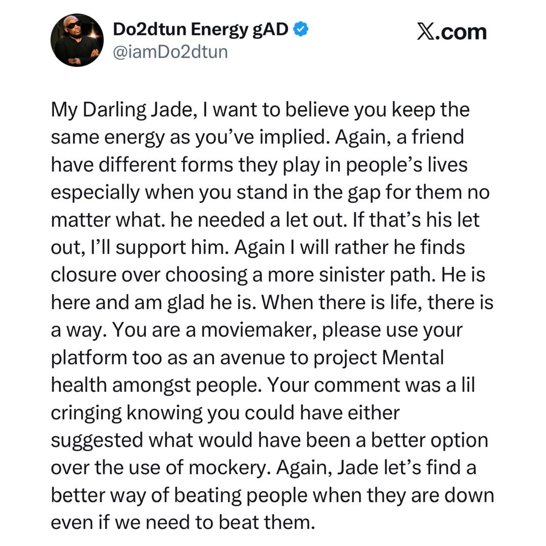 OAP Dotun clashes with movie producer Jade Osiberu after she called out Roby Ekpo